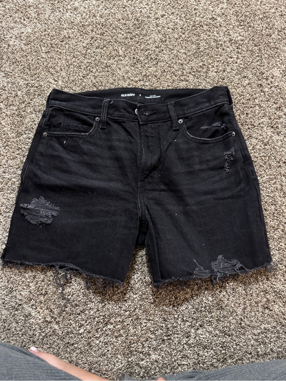 Old Navy Black Distressed Men’s Denim Shorts